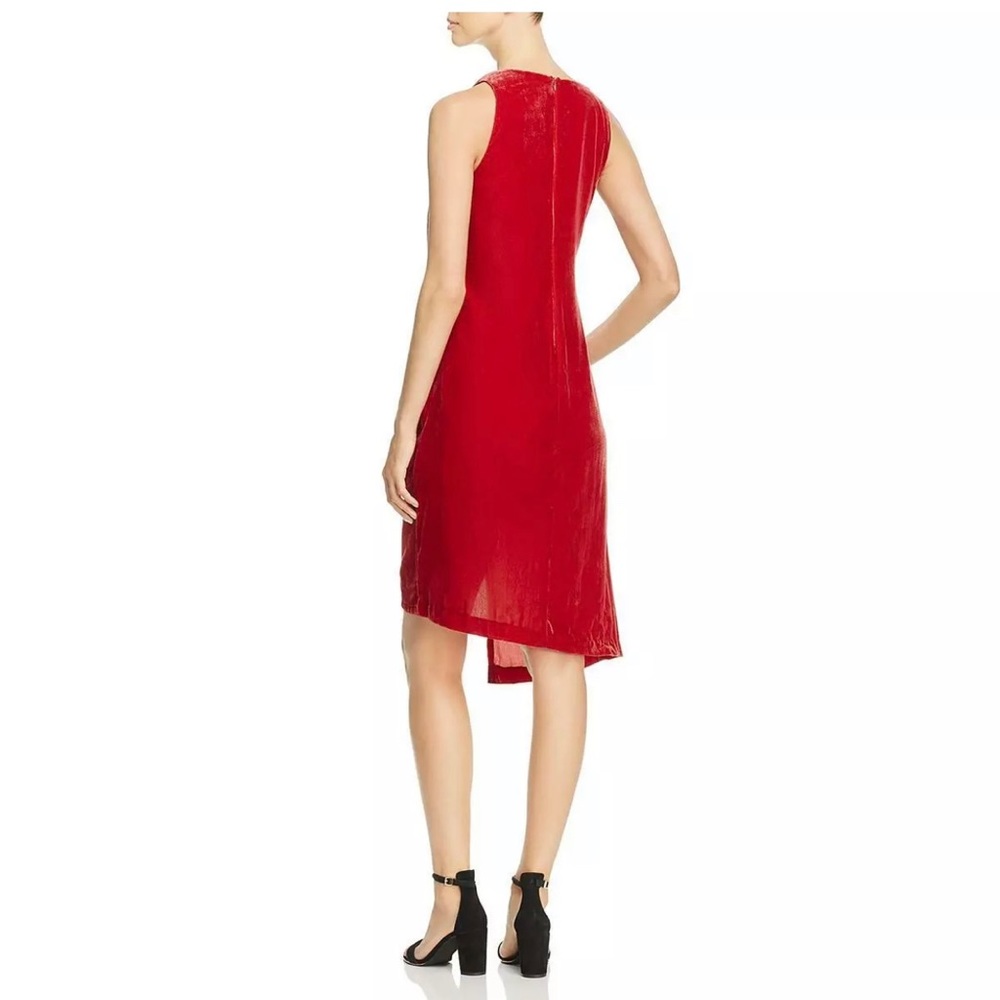 925 Kenneth Cole red velvet faux wrap dress - Picture 2 of 5